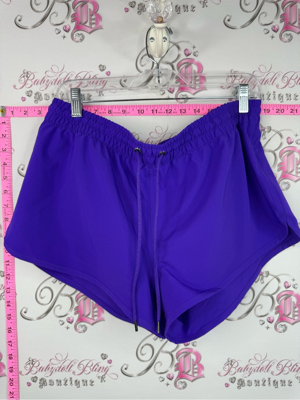 Censored shorts Vibrant Purple Athletic Drawstring Shorts flowy bright